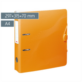 Ordner „WAVE“ | A4, 70 mm, Hebelmechanik mit gummiertem Griff, orange